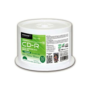 HIDISC CD-R ۑf[^p 52{ 700MB zCgChv^u XshP[X 50 HDCR80GP50AR(s)