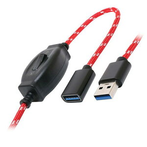 【5個セット】 ミヨシ ON OFFスイッチ付USB延長ケーブル 1m USB-EXS301/RDX5(代引不可)【送料無料】