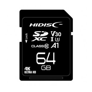 【5個セット】 HIDISC 超高速SDXCカード 64GB CLASS10 UHS-I Speed class3 A1対応 HDSDX64GCL10V30X5 パソコン フラッシュメモリー SDメモリーカード MMC(代引不可)【送料無料】