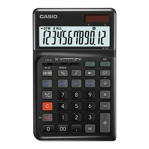 CASIO 人間工学電卓 ジャストサイズ12桁 ブラック JE-12D-BK-N オフィス用品(代引不可)【送料無料】