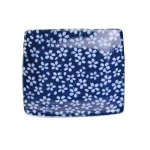 【10枚セット】 ヤマコー てまひま工房 プチ風水・盛塩小皿 角型 藍 山桜 yamaco78458X10【送料無料】