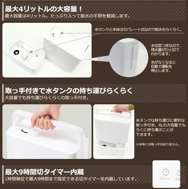 楽天市場】siroca ハイブリッド加湿器 SHH-140 スマート家電グランプリ  