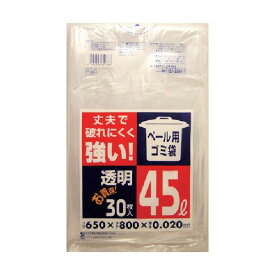 （まとめ） 日本サニパック ペール用ゴミ袋45L透明（0.02） P-5C-CL 1冊（30枚） 【×10セット】