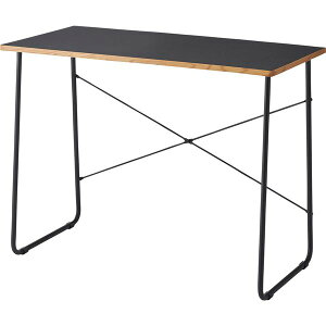 パソコンデスク 約幅100×奥行48×高さ75cm ブラック スチール リビング 書斎 在宅ワーク インテリア家具 組立式