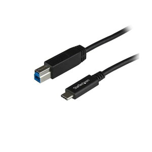 StarTech.com USB3.1�P�[�u�� Type-B�I�X�i9�s���j-Type-C�I�X�i24�s���j �u���b�N 1mUSB31CB1M 1�{