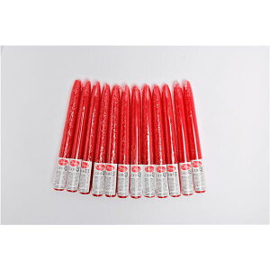 8インチ テーパーキャンドル 【12本セット 赤】 長さ約20cm 燃焼約5h 『シュリンク』 〔イベント バースデー〕 (代引不可)