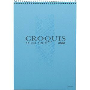 (まとめ)アーテック Mu クロッキー用紙/スケッチブック 【B4】 本型 SG-9654 ブルー 【×15セット】