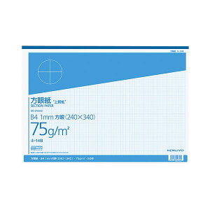 (まとめ) コクヨ 上質方眼紙 B4 1mm目 ブルー刷り 50枚 ホ-14B 1冊 【×5セット】 (代引不可)