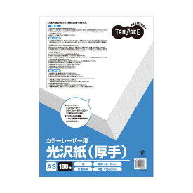 （まとめ）TANOSEE カラーレーザープリンタ用光沢紙(厚手) A3 1冊(100枚) 【×2セット】 (代引不可)