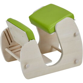 デスクチェア 学習椅子 幅51.5cm ホワイト×グリーンアップル 木製 合皮 Keepy プロポーションチェア 組立品 猫背 姿勢 (代引不可)