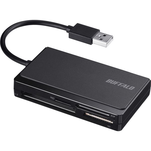 バッファロー USB2.0 初売り マルチカードリーダー 新生活 ブラック ケーブル収納モデル BSCR300U2BK