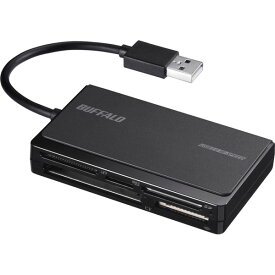バッファロー USB2.0 マルチカードリーダー UHS-I対応 ケーブル収納モデル ブラック BSCR500U2BK (代引不可)