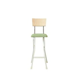 折りたたみ椅子 幅37cm ナチュラル×グリーン×ミルキーホワイト 日本製 スチールパイプ 1脚販売 完成品 リビング 在宅ワーク (代引不可)