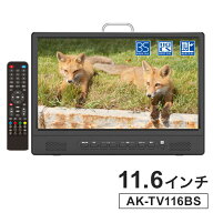 テレビ コンパクトテレビ 11.6インチ ポータブルテレビ 地デジ BS CS 3way テレビ番組録画機能 吊り下げ …
