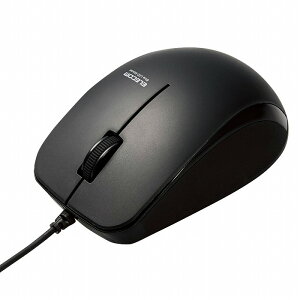 エレコム ELECOM マウス 有線 抗菌 静音 ブルーLED 3ボタン Mサイズ ケーブル長1m ブラック M-BL27UBSKBK(代引不可)