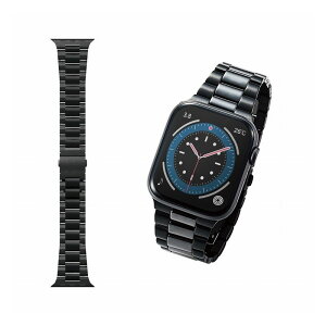 �G���R�� ELECOM Apple Watch �A�b�v���E�H�b�` 44mm 42mm �o���h �X�e�����X �Z���~�b�N 3�܂�v�b�V���� �u���b�N AW-44BDCE3BK(����s��)�y���������z