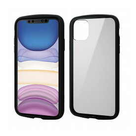 iPhone11 ケース カバー TPU ポリカーボネート フレームカラー 耐衝撃 ストラップホール付 ブラック PM-A19CTSLFCBK エレコム(代引不可)【メール便（ネコポス）】【送料無料】