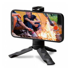 スマホ用三脚 自撮り棒 2way 角度調整可能 コンパクト 軽量 本体約28g ホルダー対応4.0~6.5インチ 滑り止め ブラック アクセサリーシュ P-STSRSSBK エレコム(代引不可)