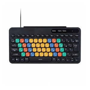 エレコム ELECOM 有線キーボード コンパクト カラー キーボード Caps Lock機能無効化スイッチ 【 Windows PC Chromebook 対応 】 抗菌 カードスタンド付 ブラック(代引不可)【送料無料】