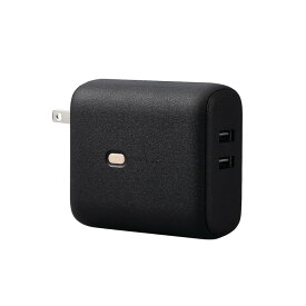 エレコム モバイルバッテリー コンセント一体型 5000mAh 12W 出力 USB A ×2 2台同時充電可 iPhone AirPods Android スマホ 各種対応 ブラック DE-AC06-5000BK ELECOM(代引不可)【送料無料】