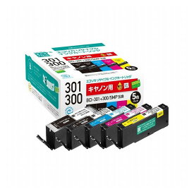 エコリカ CANON BCI-301+300 5MP 対応 リサイクル インク カートリッジ 5色パック 残量表示機能付 PIXUS TS7530 ECI-C301-5P(代引不可)【送料無料】