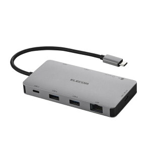 USB Type-C hbLOXe[V 9-in-1 4K HDMI LAN SD PD[d MacBook Pro Air PCΉ Vo[ DST-090BP1SV(s)yz