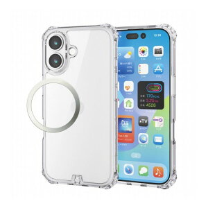 �G���R�� ELECOM iPhone 17 �P�[�X �n�C�u���b�h �Ռ��z�� ���C�z���Ή����^���X�e�b�J�[�t �X�g���b�v�z�[���t �t�B�����t ZEROSHOCK �N���A PM-A25AZEROTCR(����s��)�y���������z
