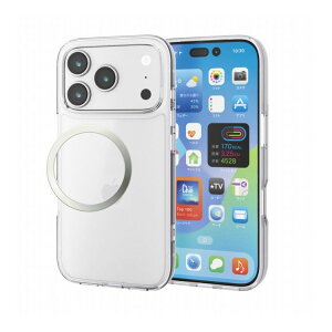 �G���R�� ELECOM iPhone 17 Pro �P�[�X �n�C�u���b�h �Ռ��z�� ���C�z���Ή����^���X�e�b�J�[�t �X�g���b�v�z�[���t �w�ʃ}�b�g �V���L�[�N���A PM-A25CHVCKMCR(����s��)�y���[���֔z���z�y��������