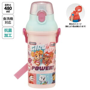 スケーター 銀イオン抗菌 食洗器対応 直飲み 水筒 プラボトル 480ml パウパトGIRL PSB5SANAG キャラクター かわいい 可愛い Skater