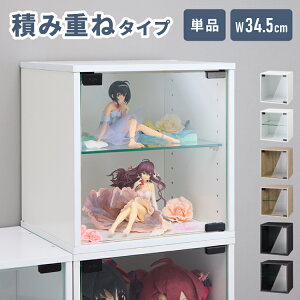 ガラスキューブボックス コレクションケース ガラス扉 横開き スタッキング可能 ディスプレイラック ショーケース 収納ボックス おしゃれ 間仕切り 本棚 推し活 趣味 コレクション【送料無