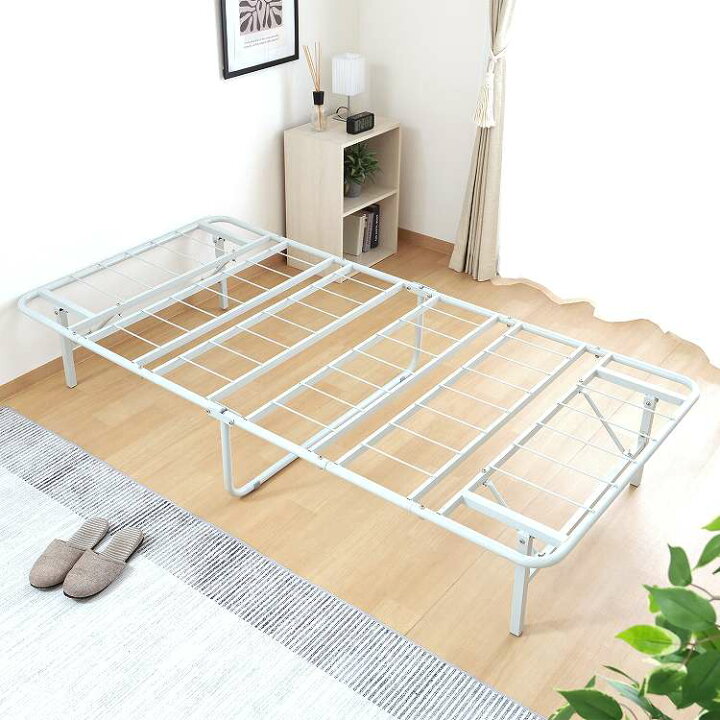 楽天市場】折りたたみパイプベッド 工具不要 easy BK GY ベッド 寝具  