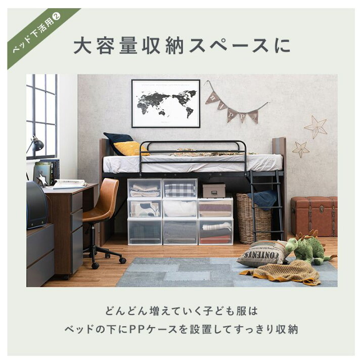 楽天市場】システムベッド ロフトベッド&デスク&ラック 3点セット 子供 