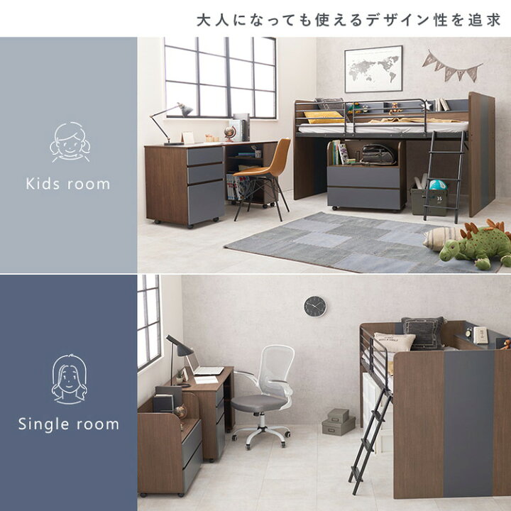 楽天市場】システムベッドデスク ベッド&デスク&ラック 3点セット 