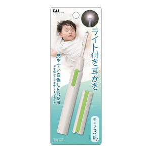 【単品6個セット】 ライト付き耳かき 白 2020 貝印(代引不可)【送料無料】