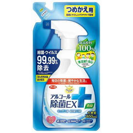 【単品6個セット】らくハピ アルコール除菌EX 詰替え 400ml アース製薬(代引不可)