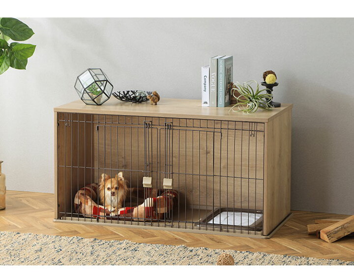 楽天市場】ケージ サークル ハウス 犬 木目調 122x61cm 両開きドア 