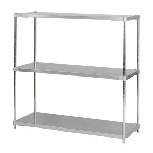 【※法人様限定販売】【燕三条製】 PROFACE SUS304ステンレスソリッドシェルフ3段 460×1200×1200 SUS304ステンレスポール スチールラック スチールシェルフ ラック キッチンラック レンジラック(代