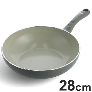 グリーンシェフ アースカラー ウォックパン 28cm クォーツグレー CC005425-004 フライパン GREEN CHEF かわいい 可愛い おしゃれ【送料無料】