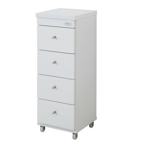 日本製 すき間ワゴン 完成品 白 幅30cm×奥行29cm すきま収納 隙間収納 ワゴン キャスター付き 引き出し 国産 キッチン ランドリー (代引不可)【送料無料】