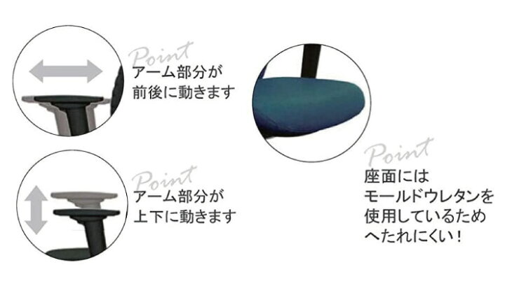 楽天市場】筑波産商 ラリー 前傾 機能付き 回転アームチェア 