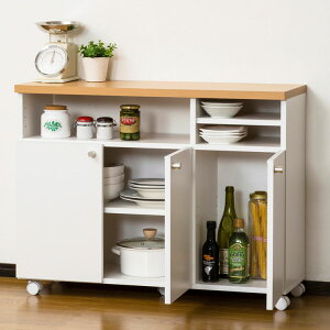 日本製 キッチンカウンター キッチンワゴン 幅90cm キャスター付き スリム 収納 大容量 キッチン収納 簡易デスク 作業机 作業台(代引不可)【送料無料】