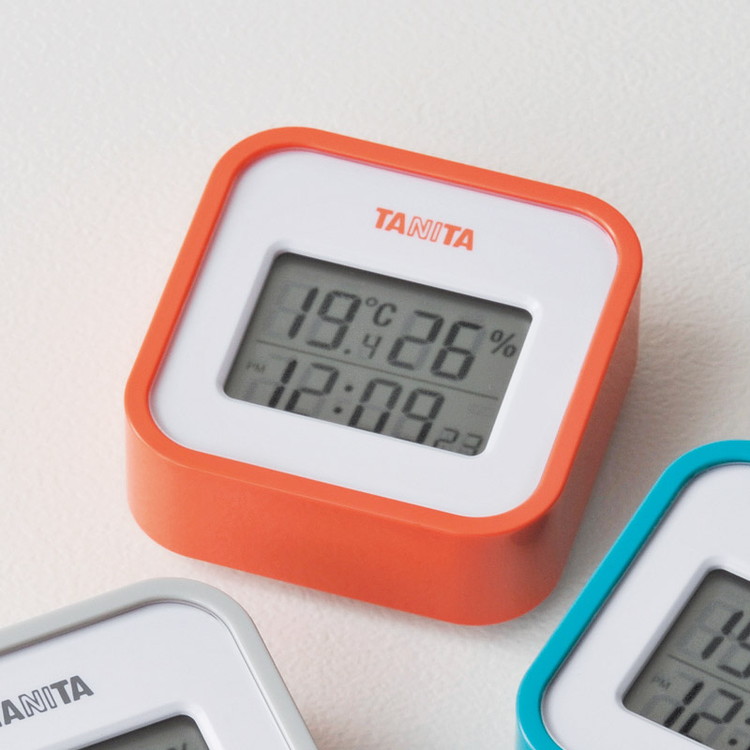 楽天市場】デジタル温湿度計 TT-558-OR 温湿時計 オレンジ タニタ(代引