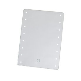 ブライトニングミラー タッチ ホワイト YLD-2500 3倍拡大鏡付き LED コンパクトミラー ワンタッチセンサー機能 明るさ調整(代引不可)