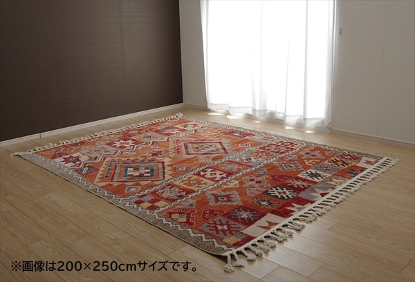 楽天市場】手織り風 ラグマット/絨毯 【キリム柄 約80×127cm 1畳
