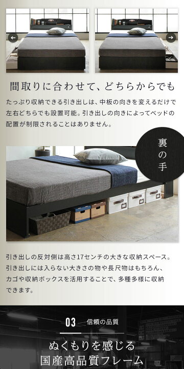 楽天市場】ヘッドボード付き 収納ベッド シングルサイズ 海外製ボンネルコイルマットレス付き 引出し2杯付き ライト付き 宮棚付き コンセント付き 国産フレーム 低ホルムアルデヒド 『STELA ステラ』 ブラック : リコメン堂生活館