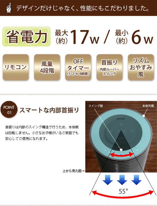 楽天市場】mood tower fan タワーファン DC Tower Fan MOD-TW1201D 