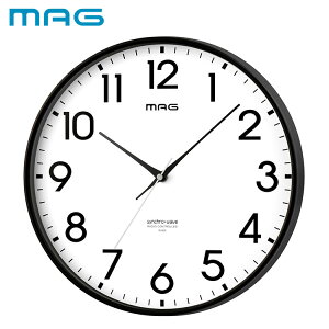 MAG 掛け時計 壁掛け時計 アナログ おしゃれ シンプル インテリア 電波時計 電波受信ON/OFF 電波受信確認ランプ 夜間秒針停止 直径30.0cm ブラック タイムサイン W-805 BK-Z ノア精密【送料無料】