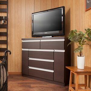 日本製 完成品 コーナーチェスト ミドルボード 国産 茶 ダークブラウン 国産 幅100 おしゃれ モダン 収納 テレビ台 ラック チェスト 4段(代引不可)【送料無料】