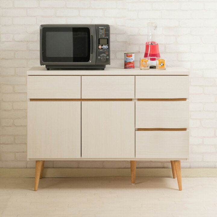 楽天市場】日本製 キッチンカウンター 幅110cm ホワイトウォッシュ 
