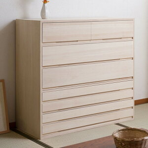 桐心 桐ケース 7段 幅100.5 白木 白 衣装ケース 桐タンス チェスト 桐衣装箱 押入れ クローゼット 桐たんす 保管庫 保管ケース 竹炭シート 着物 衣類収納 洋服(代引不可)【送料無料】